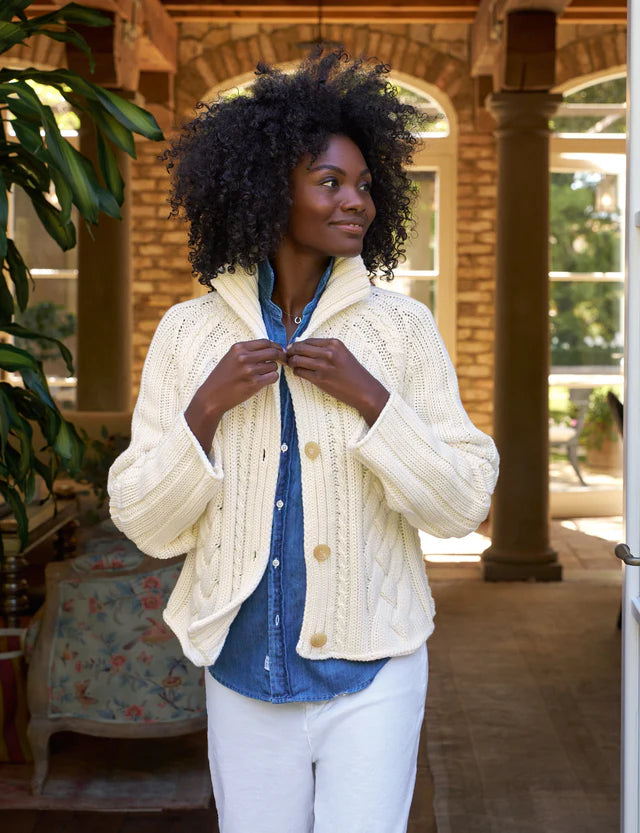 Frank & Eileen Mini Cotswolds Cardigan Ivory M / Ivory