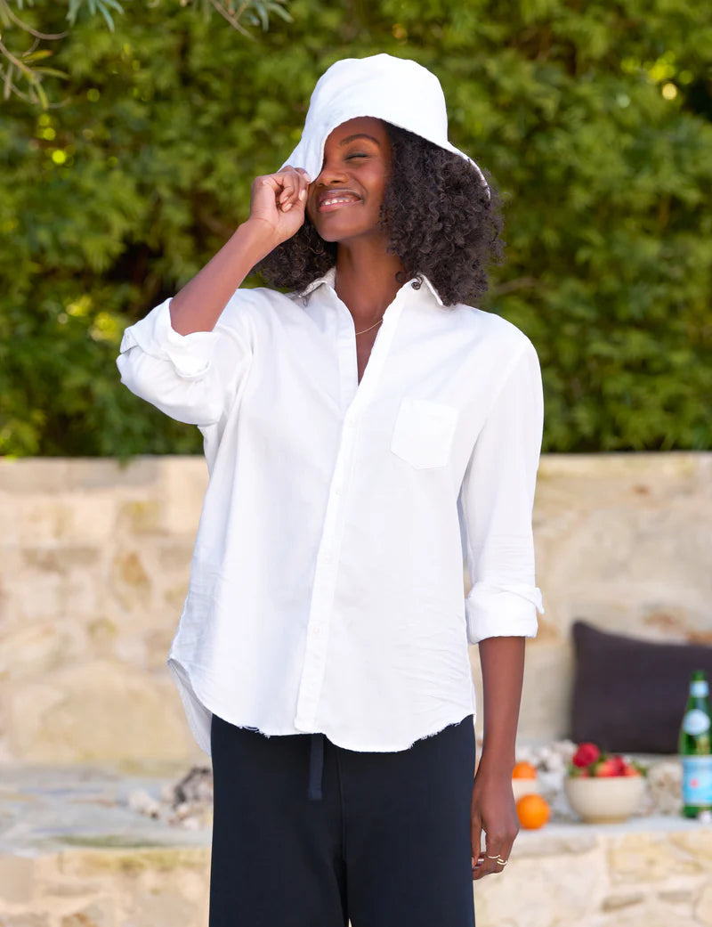 Frank & Eileen | Eileen Relaxed Button Up Shirt White Famous Denim