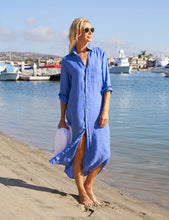 Load image into Gallery viewer, Frank &amp; Eileen Rory Maxi Shirtdress | Blue