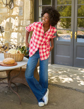 Load image into Gallery viewer, Frank & Eileen | Eileen Relaxed Button-Up Shirt Dark Pink and White Plaid Flannel