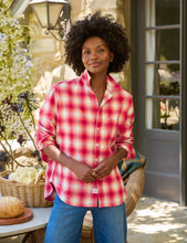 Load image into Gallery viewer, Frank & Eileen | Eileen Relaxed Button-Up Shirt Dark Pink and White Plaid Flannel