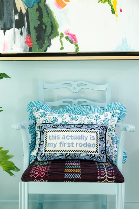 This Actually Is My First Rodeo Needlepoint Pillow