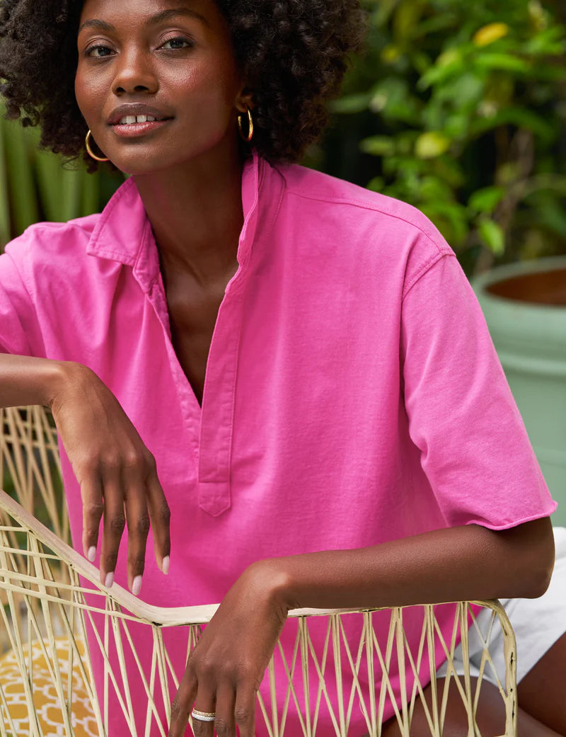 Frank&amp;Eileen ローズ ROSE ボイル コットン スキッパーシャツ Eileen, Relaxed Button-Up Shirt, Pink Floral | Frank & Eileen