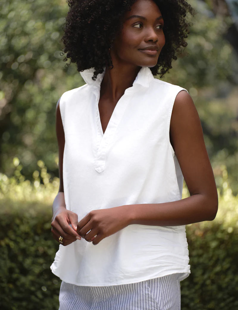 Frank & Eileen Olivia Popover Tank | White Famous Denim – Cat
