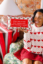 Load image into Gallery viewer, Making A List Checking It Twice Christmas Needlepoint Pillow