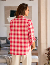 Load image into Gallery viewer, Frank & Eileen | Eileen Relaxed Button-Up Shirt Dark Pink and White Plaid Flannel
