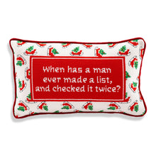 Load image into Gallery viewer, Making A List Checking It Twice Christmas Needlepoint Pillow