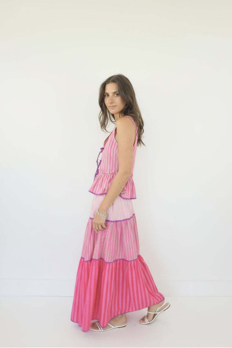 FINAL SALE Nibi MKT Drue Skirt | Pink Summer Stripe – Cat & Kate