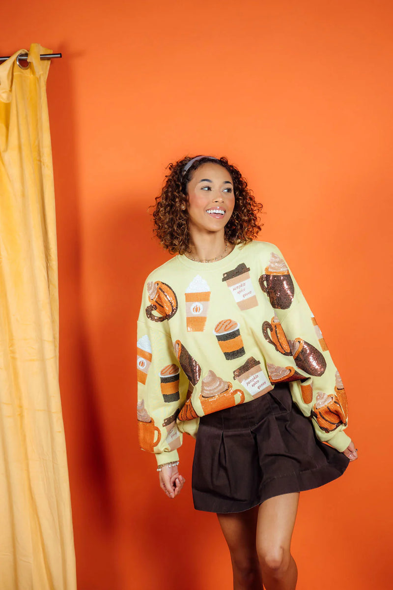 FINAL SALE Queen Of Sparkles Pumpkin Spice Latte Sweatshirt – Cat