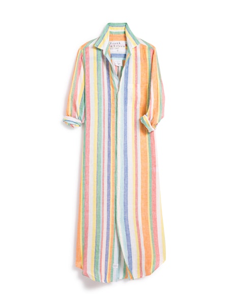 Frank & Eileen Rory Maxi Shirtdress | Multicolor Stripe Linen