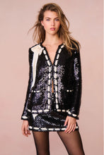 Load image into Gallery viewer, LOVESHACKFANCY Rosina Ribbon Sequined Jacket | Black