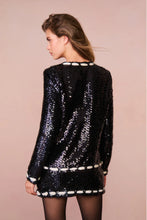 Load image into Gallery viewer, LOVESHACKFANCY Rosina Ribbon Sequined Jacket | Black