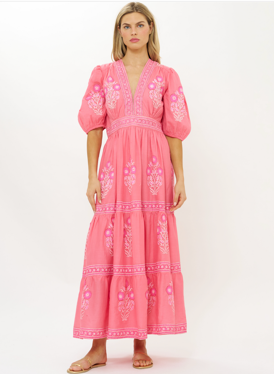 FINAL SALE Oliphant V-Neck Puff Maxi