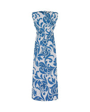 Load image into Gallery viewer, Mirto Blue Ornamental Print Long Dress