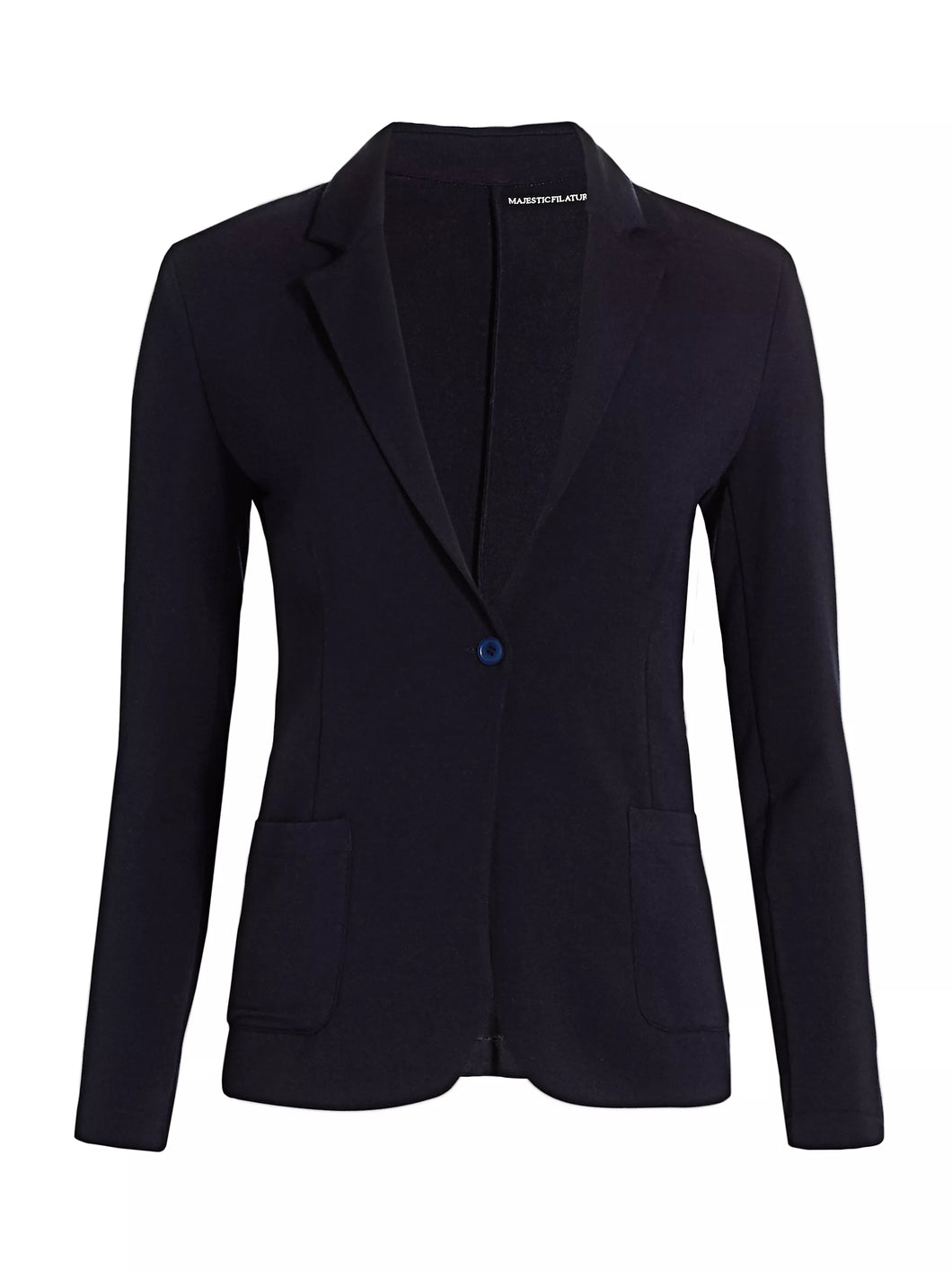 Majestic Filatures Soft Touch One Button Blazer | Marine Navy