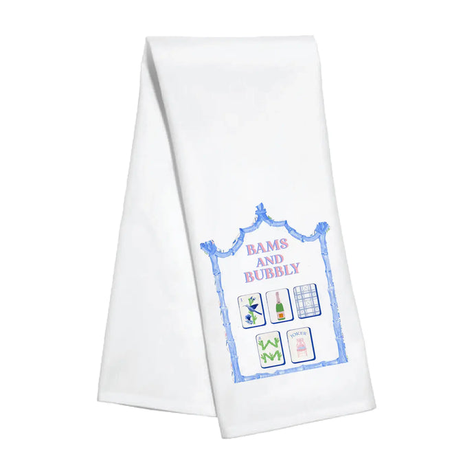 Bams & Bubbly Mahjong Tea Towel