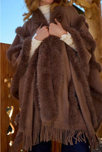 Load image into Gallery viewer, Faux Fur Trimmed Poncho | Sabel