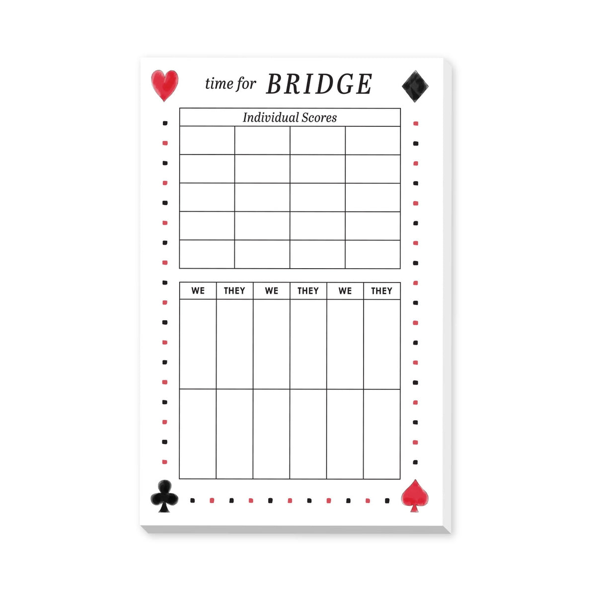 Score Table For Notepad Bridge Score Notepad – Cat & Kate Boutique