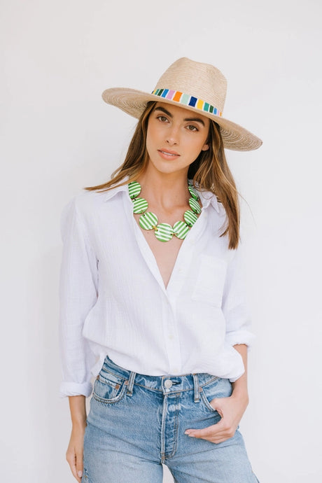 Mojito Green Striped Necklace