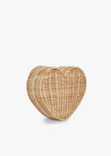 Load image into Gallery viewer, Sisal Heart Shaped Woven Wicker Clutch | Natural