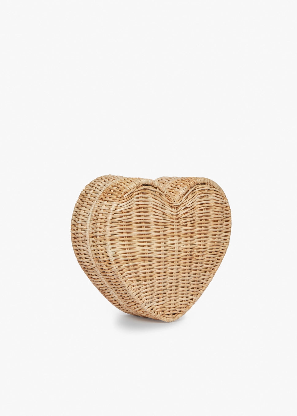 Sisal Heart Shaped Woven Wicker Clutch | Natural