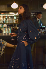 Load image into Gallery viewer, Hunter Bell Ida Skirt | Navy Embellished Midi Skirt