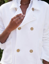Load image into Gallery viewer, Frank &amp; Eileen Mini Belfast Cropped Sweatshirt Peacoat | White