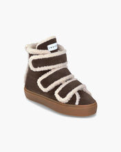 Load image into Gallery viewer, Inuikii Shearling Velcro High Wedge Ankle Boots