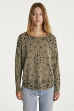 Load image into Gallery viewer, Kujten Paris Mela Bandana Cashmere Sweater | Kaki Chine