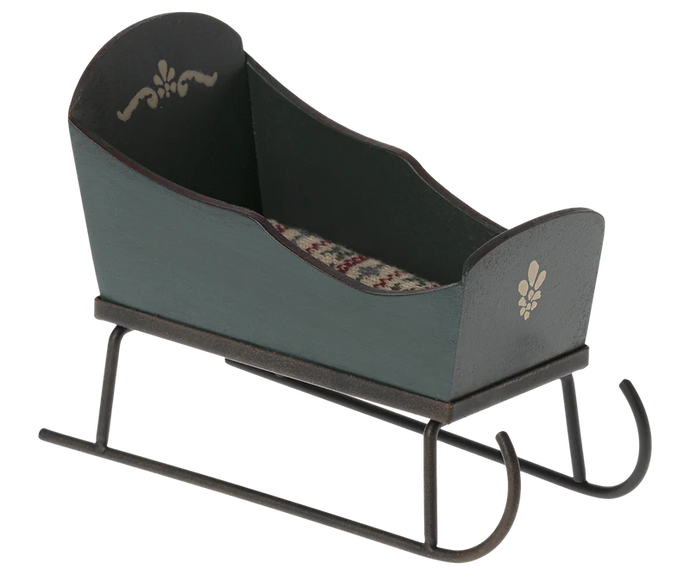 Maileg Sleigh Mouse Green