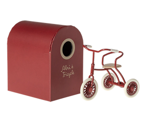 Maileg Abri a tricycle, Mouse Red