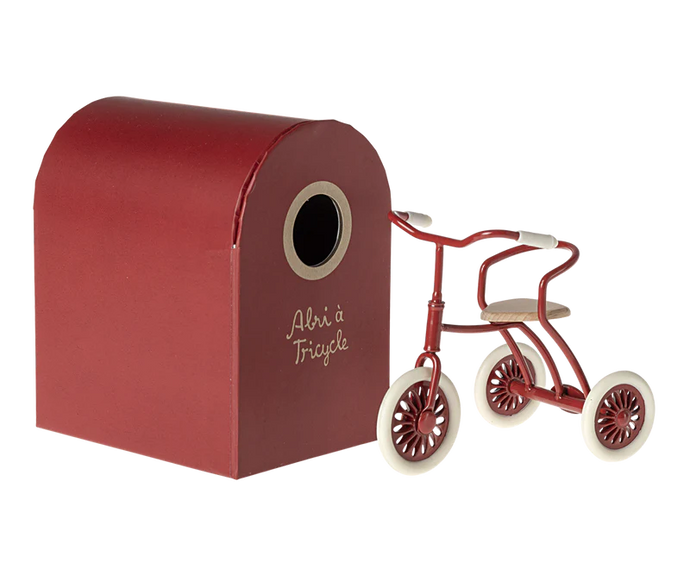 Maileg Abri a tricycle, Mouse Red