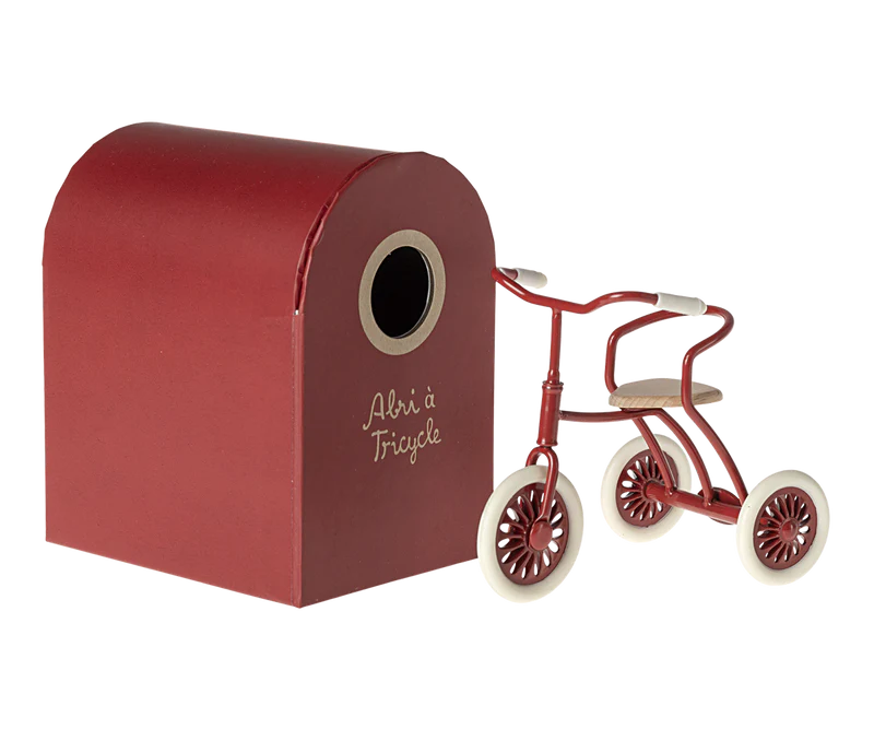 Maileg Abri a tricycle, Mouse Red
