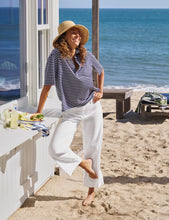 Load image into Gallery viewer, Frank &amp; Eileen Patty Short-Sleeve Popover Henley | Yacht Stripe