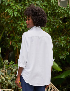 Frank & Eileen | Eileen Ruffle Ruffle Collar Button-Up Shirt | White