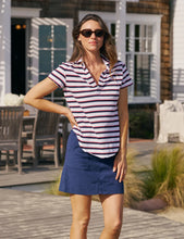Load image into Gallery viewer, Frank &amp; Eileen Charlotte Perfect Polo | White, Red, &amp; Navy Stripe