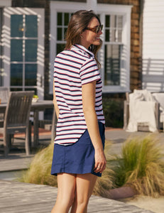 Frank & Eileen Charlotte Perfect Polo | White, Red, & Navy Stripe