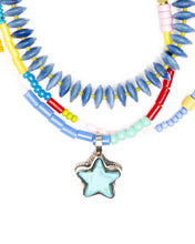 Load image into Gallery viewer, Gather Goods Navy Blue &amp; Olive Spacers Necklace