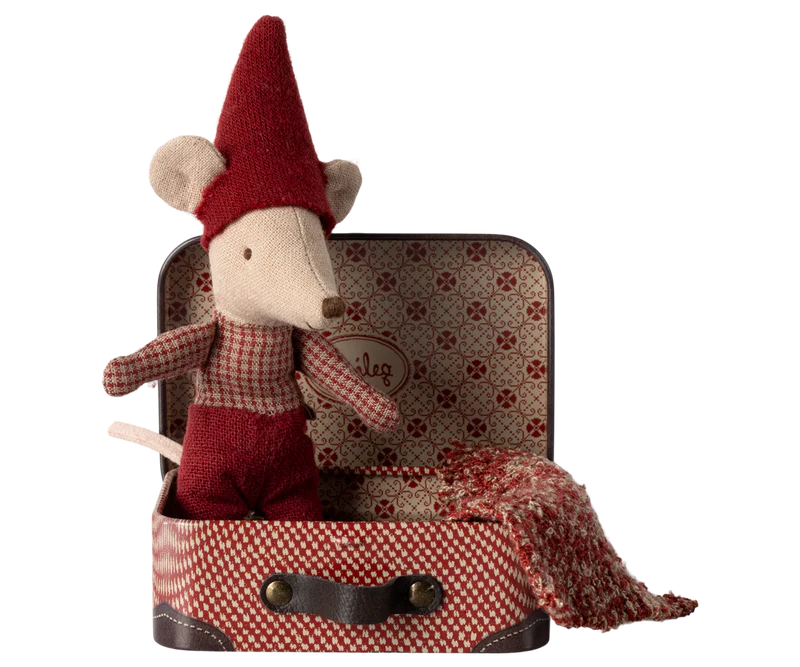 Maileg Christmas Mouse Baby in Suitcase