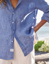 Load image into Gallery viewer, Frank &amp; Eileen | Eileen Relaxed Button-Up Top | Blue Italian Classic Linen