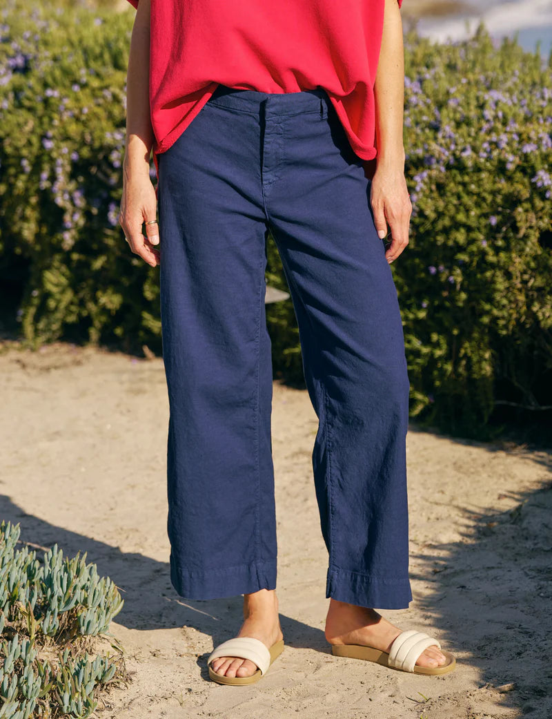 Frank & Eileen Wexford Wide Leg Linen Pant | Summer Navy – Cat