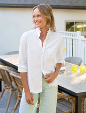 Load image into Gallery viewer, Frank &amp; Eileen | Eileen Ruffle Collar Button-Up Shirt | White Famous Denim