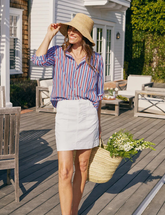 Frank & Eileen | Eileen Relaxed Button-Up Blue & Navy Red Stripe