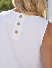 Load image into Gallery viewer, Frank &amp; Eileen Shelley Shell Tank Top | Famous Denim | White