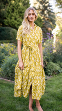 Load image into Gallery viewer, FINAL SALE Marea Short Sleeve Shirt Dress | Chartreuse Daffodil