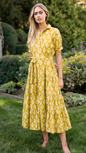 Load image into Gallery viewer, FINAL SALE Marea Short Sleeve Shirt Dress | Chartreuse Daffodil