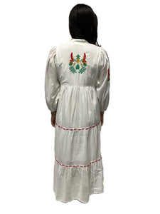 Viva Embroidered Maxi Dress | White