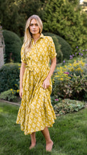 Load image into Gallery viewer, FINAL SALE Marea Short Sleeve Shirt Dress | Chartreuse Daffodil