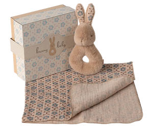 Maileg Rabbit Rattle Set~Cream Peach