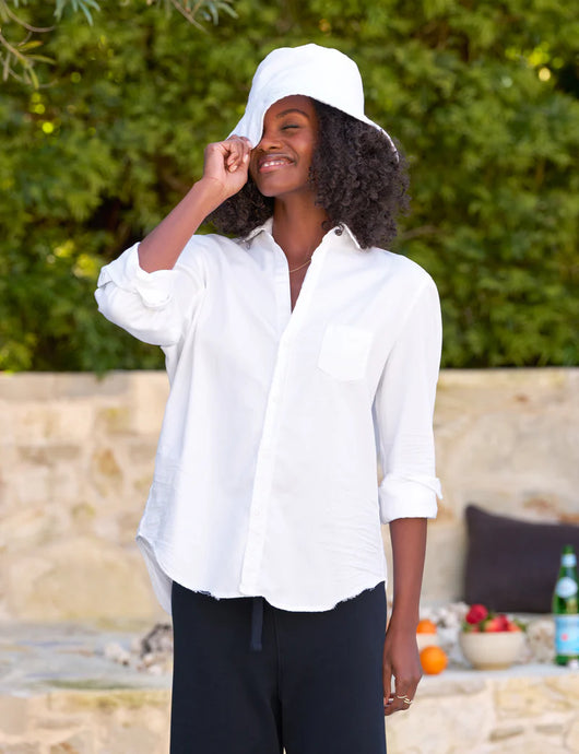 Frank & Eileen | Eileen Relaxed Button Up Shirt White Famous Denim